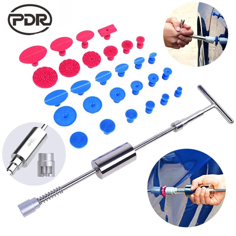 PDR Tools Kit Dent Puller Slide Hammer Reverse Hammer PDR Glue Tabs Fungi Suction Cup For