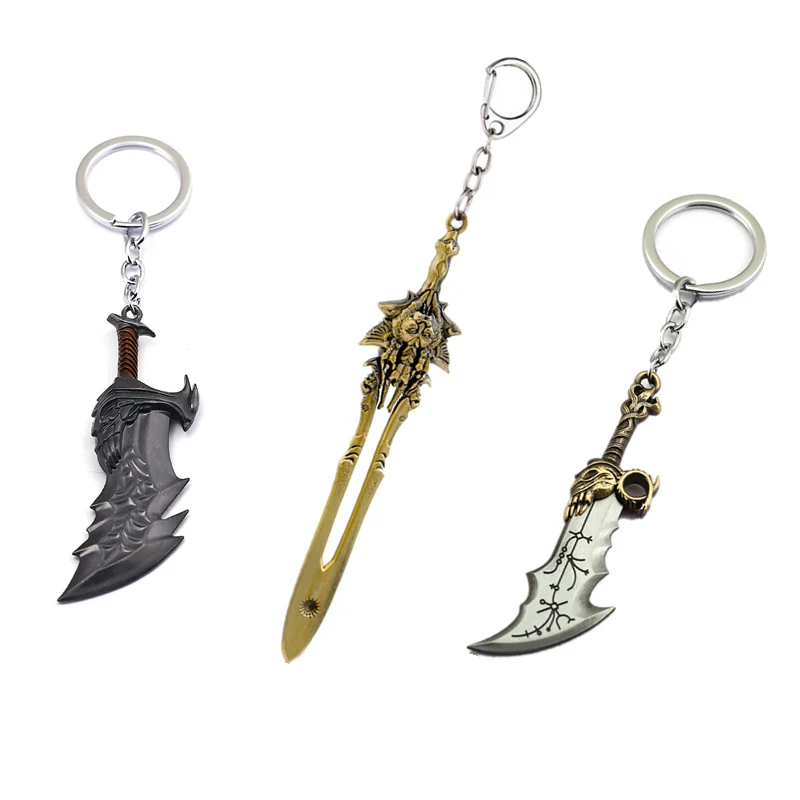 Fashion Game Keyring KRATOS Weapon Blades of Chaos Pendants Keychains