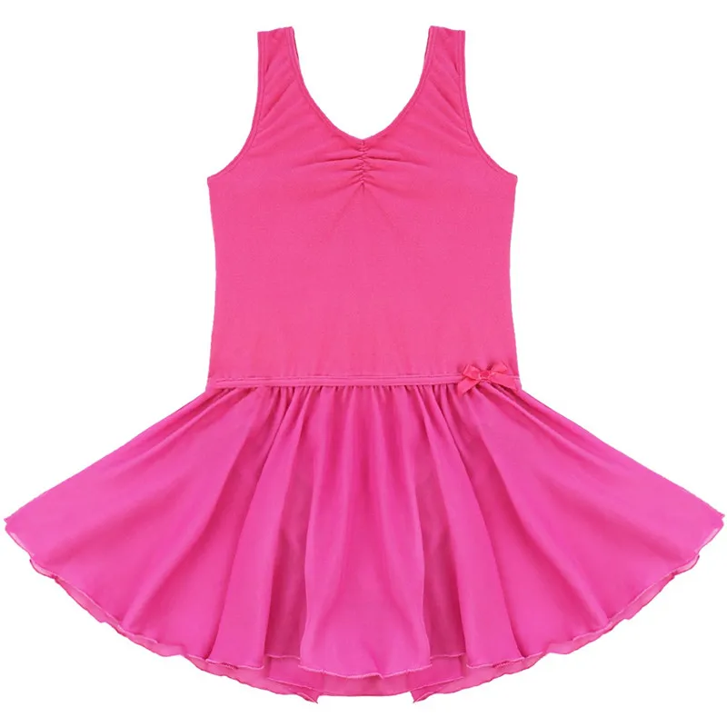 Балетное трико, танцевальная юбка, костюм для детей, балетная пачка для гимнастики, платье, боди для балерины, Одежда для танцев, гимнастический купальник - Цвет: Rose