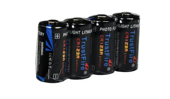 

4pcs/lot TrustFire CR123A 3V 1300mAh Lithium Battery Batteries with Safety Relief Valve For Flashlight Headlamp Camera
