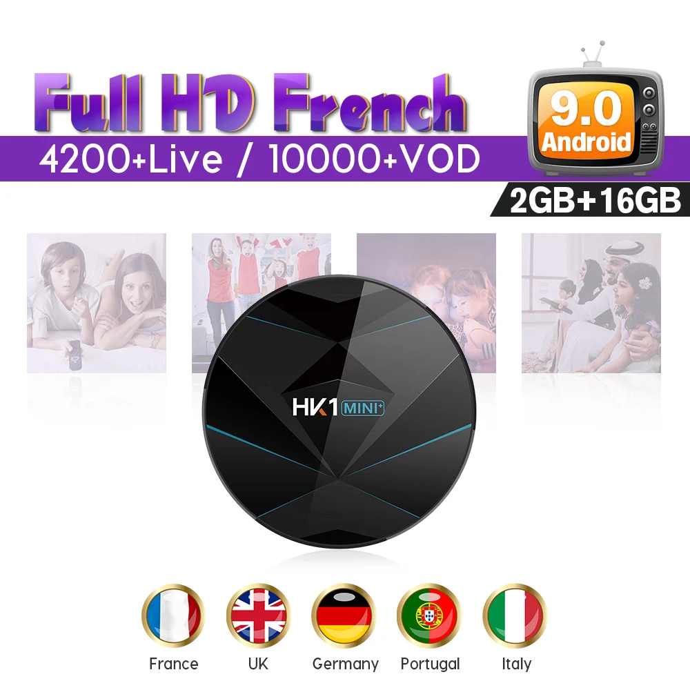 

4K France Android 9.0 IPTV Smart tv box with 1 Year SUBTV Code 2G 16G RK3318 IPTV Italia Arabic Turkish French Portugal IP TV