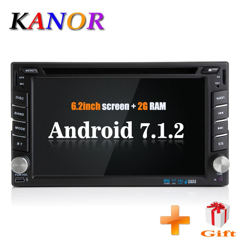 

KANOR 2 Din Android 7.1 Car Dvd Player Audio Stereo For Universal Gps Navigation Steering-Wheel Radio Recorder Wifi Map