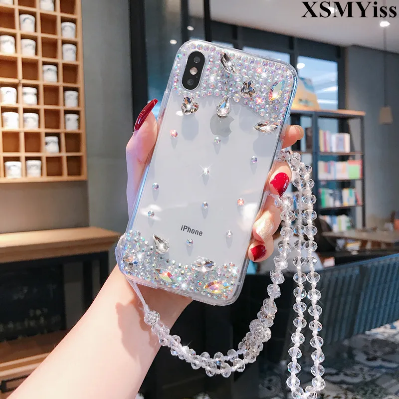 XSMYiss роскошный блестящий чехол с кристаллами и бриллиантами для iPhone 11 Pro Max X XS XR 7 8 6