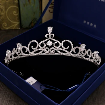 

Noble Zircon Tiara Rhinestone Crown for Bride Wedding Hair Accessories Pageant Crowns Crystal Tiaras and Crowns Headband Tiaras