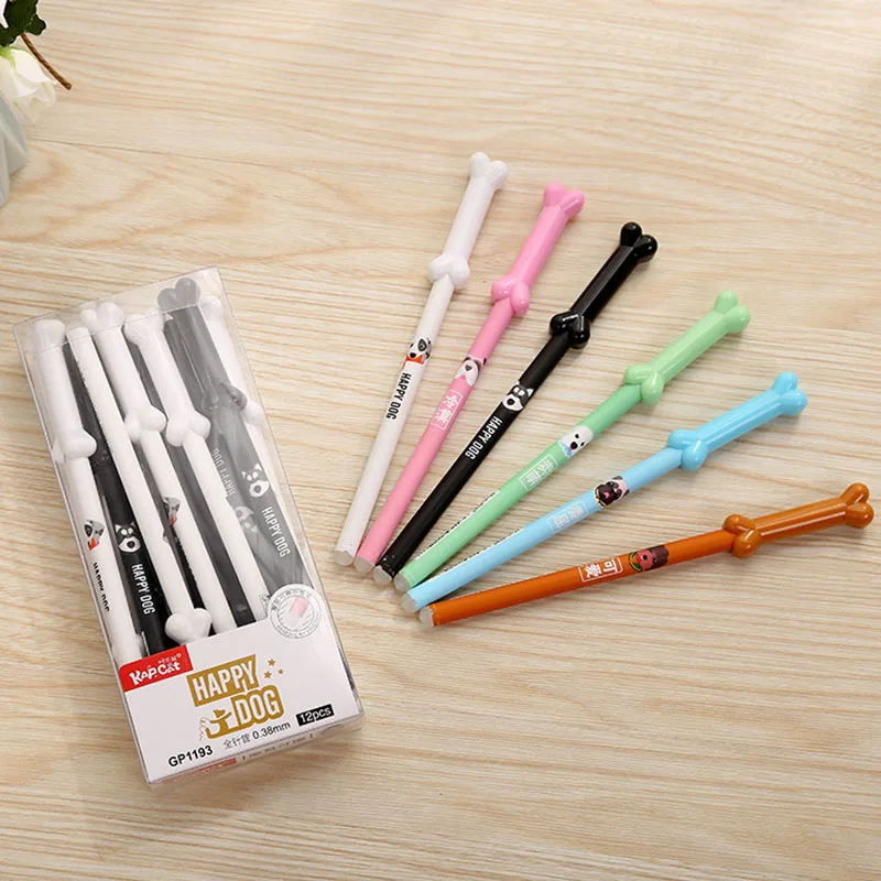 

Cute Dog Pens Creative Bone Gel Pen 0.38mm Kawaii Neutral Pens For Kids Gifts School Office Supplies Writing Stationery