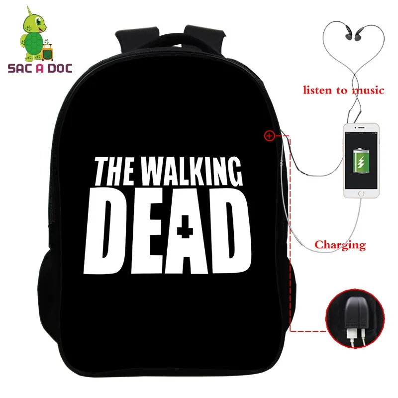 Рюкзак The Walking Dead WINGS для мужчин и женщин многофункциональный рюкзак ноутбука с usb