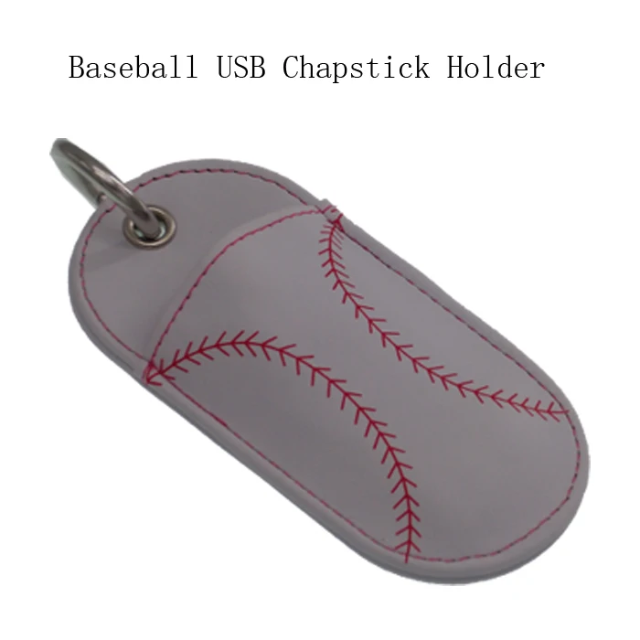 Софтбол или бейсбольная кожа прошитый брелок с разделенным кольцом в комплекте