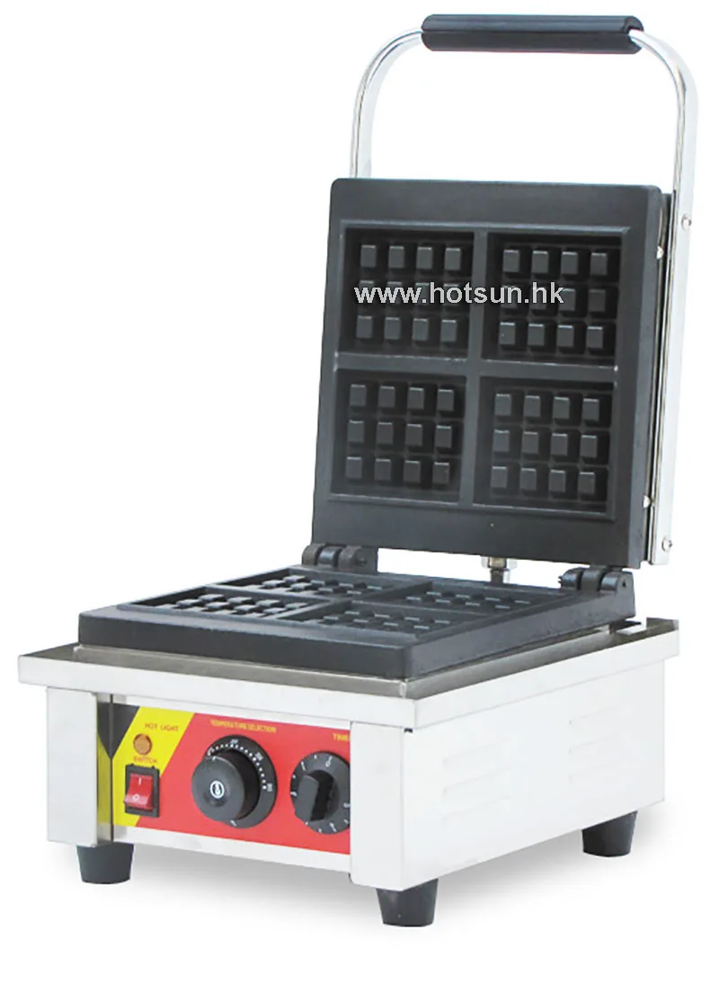 Commercial Non stick 110V 220V Electric 4pcs Square Belgium Waffle