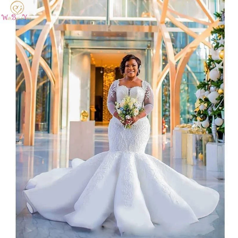 Sweetheart Wedding Dress Mermaid Plus Size New Style 2019 White