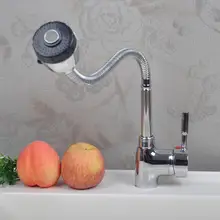 360 градусов Поворачивается Кухня блюдо бассейна кран, хромированной раковиной кран горячей и холодной, деформации раковина бассейна кран смесителя