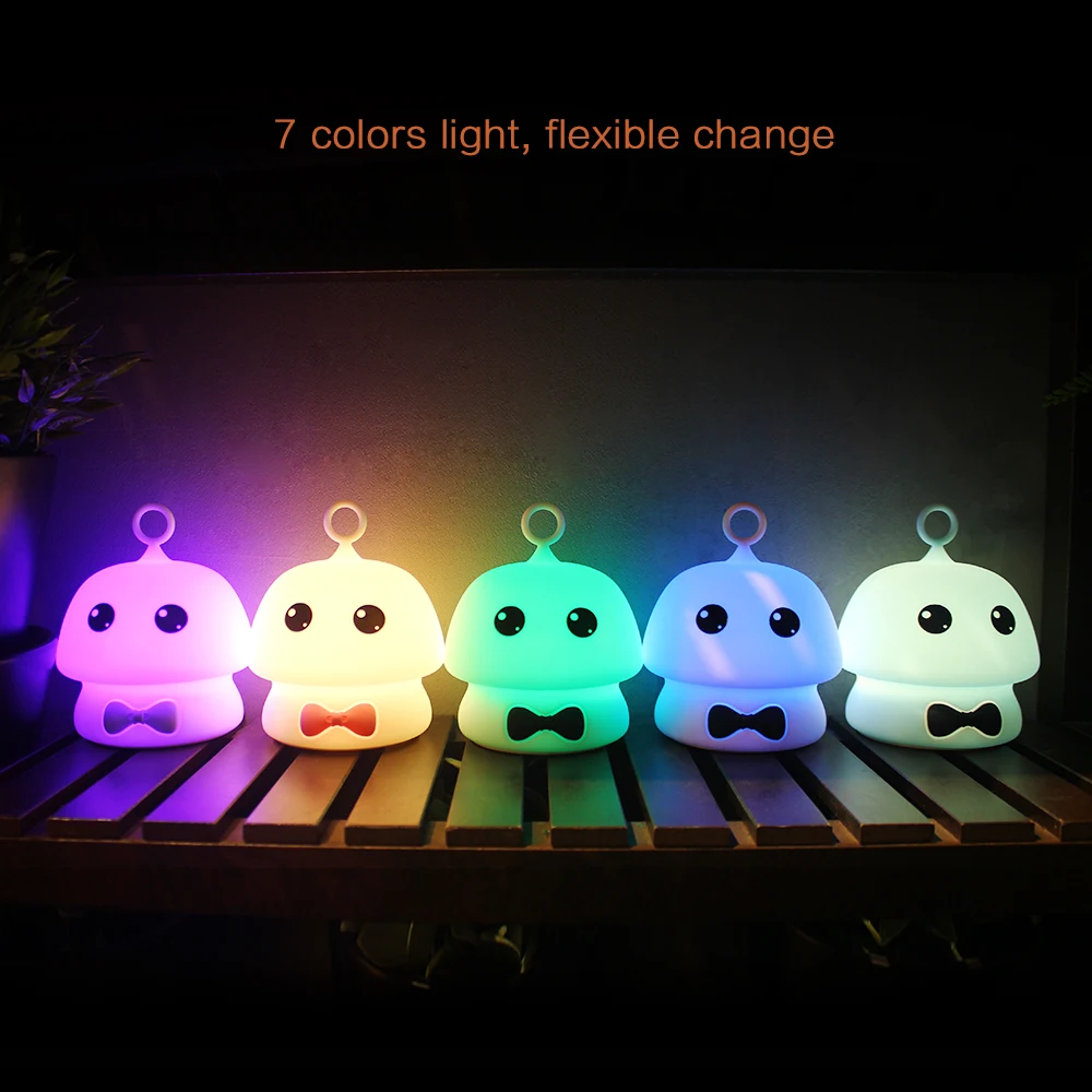 7 Colors LED Night Light Silicone Cartoon Elf Ambient Light Rechargeable Decor Table Lamp for Girl Baby Holiday Gift (8)