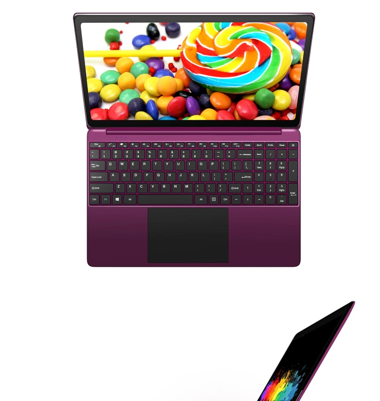 

Metal Laptop 15.6inch N3450 Windows 10 Free Language OS sticker Keyboard LED light Notebook 6G 120GB Non-dvd room Girls Gift