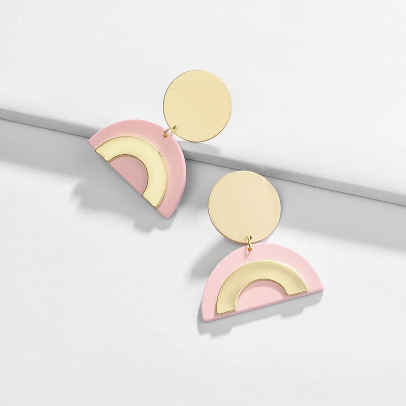 

Enamel Arch Bridge Rainbow Drop Earring Fashion Jewelry Matte Color Coating Metal Dangle Earrings Boutique Bijoux for Women