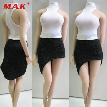 

1/6 scale female girl woman young lady sexy clothes white slim vest with black dress suit model for 12" TBL PH JO action figure