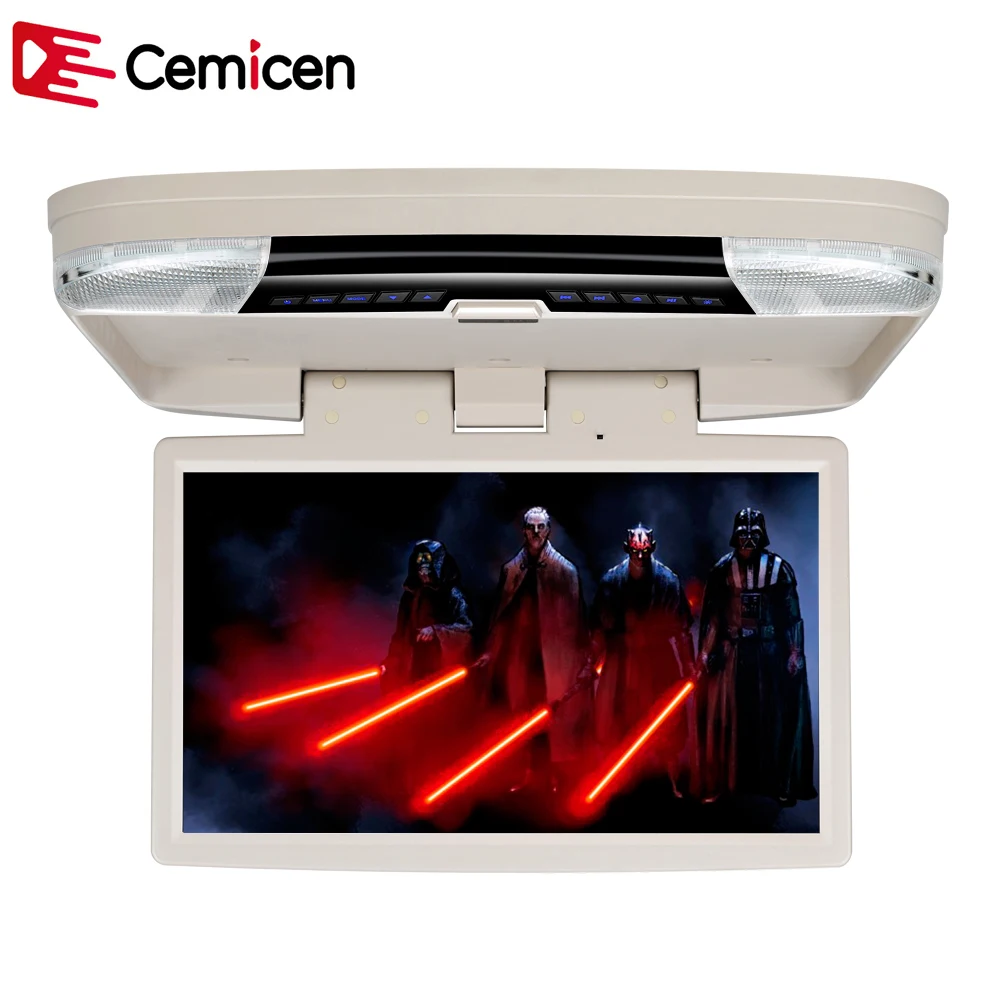 Cemicen 15 6 дюймовый автомобильный монитор с креплением на крышу откидной DVD плеер HD