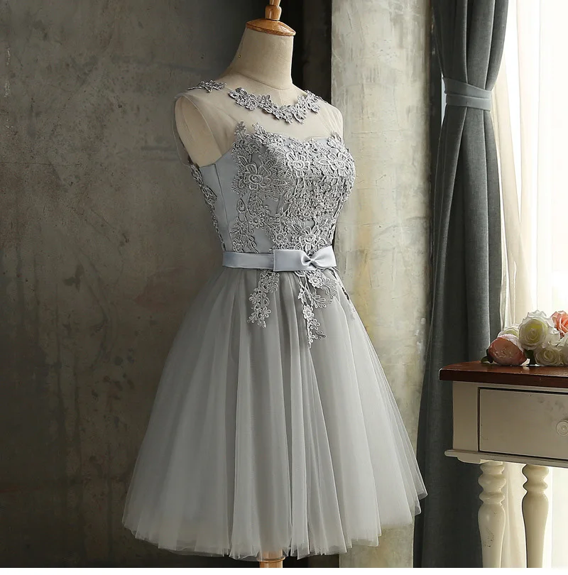 Elegant A-line Lace Sleeveless Mini Dress