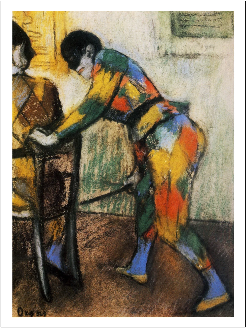 

figurative art posters canvas painting mural prints giant poster home decorative art Edgar Degas Deux arlequins Pastel