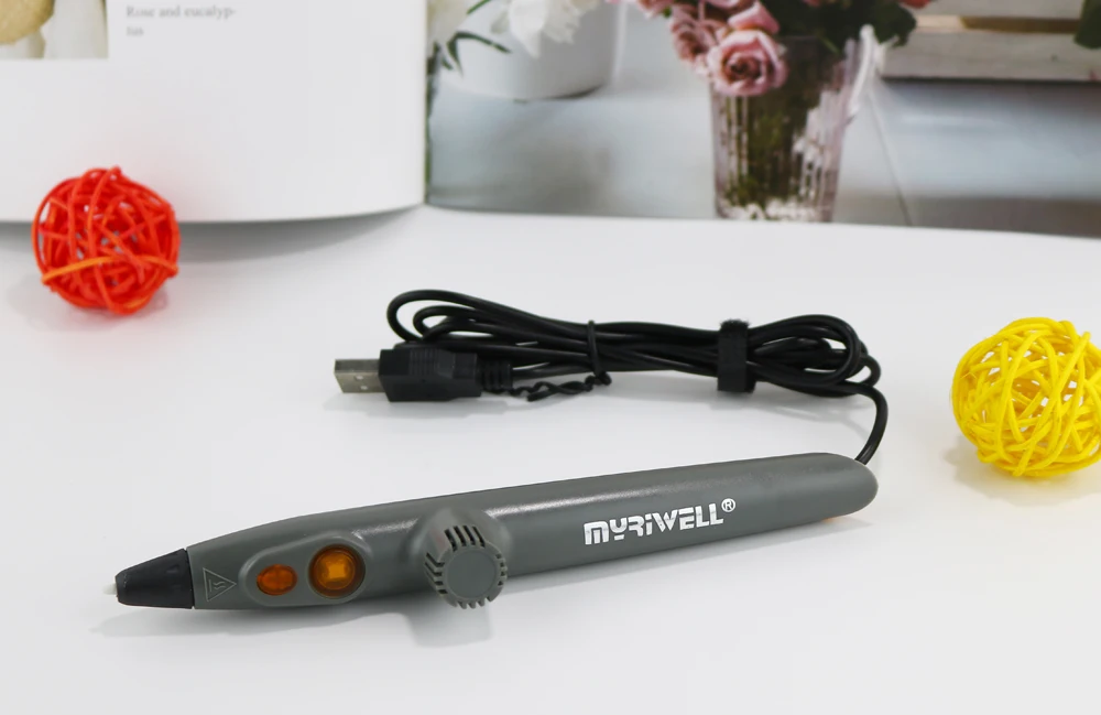 Myriwell 3D печать Ручка 3D Ручка 50 м или 100 м PCL Материал USB низкая температура безопасный для детей Рисование игрушки подарки на день рождения