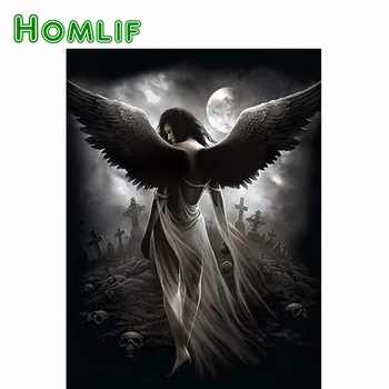 

HOMLIF Full Diamond Embroidery Fallen angel 5D Diamond Cross Stitch Crystal Set Home Decor DIY Diamond Painting Wall Sticker Art