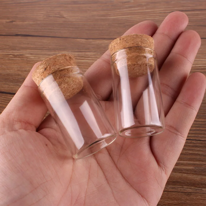 

50pcs 10ml size 24*40mm Small Test Tube with Cork Stopper Spice Bottles Container Jars Vials DIY Craft