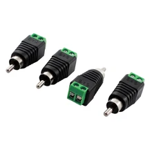 2 Packs 4 pcs RCA Plug to AV Connector CCTV Screw Connector Balun Black & Green