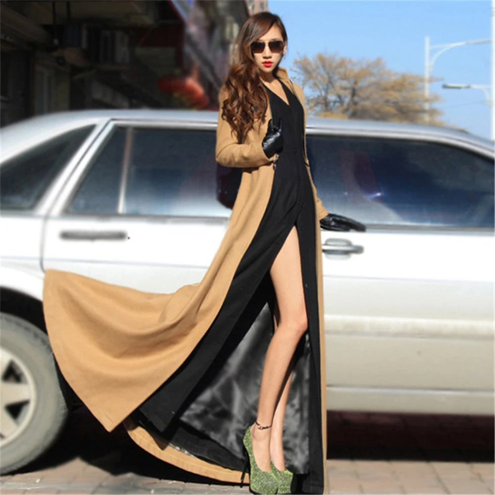Popular Floor Length Coat-Buy Cheap Floor Length Coat Lots From Fashion Women Winter Maxi Long Woolen Coats Cool Style Floor Length Slit Wool Zipper Removable Big - Popular Floor Length Coat-Buy Cheap Floor Length Coat Lots From