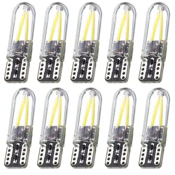 

Dragonpad 10pcs/Set T10 Car LED 12V Canbus Lights 168 194 W5W No Error Filament COB 3W White Light