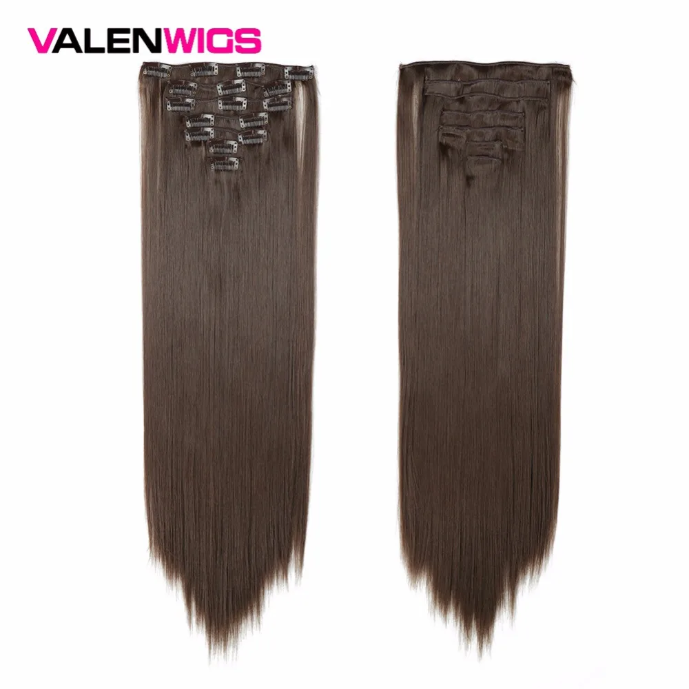 Valenwigs 22 &quot130 г Синтетические длинные прямые Однотонная Одежда Клип Наращивание