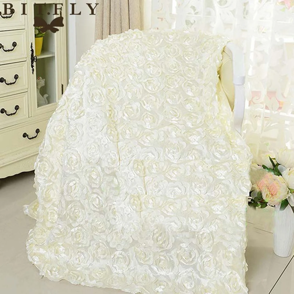 

BIT.FLY Wedding Party 3D Solid Flower Carpet Living Room Rug Aisle Runner 145cm*5Yard For Wedding Backdrop Event Home Decoration