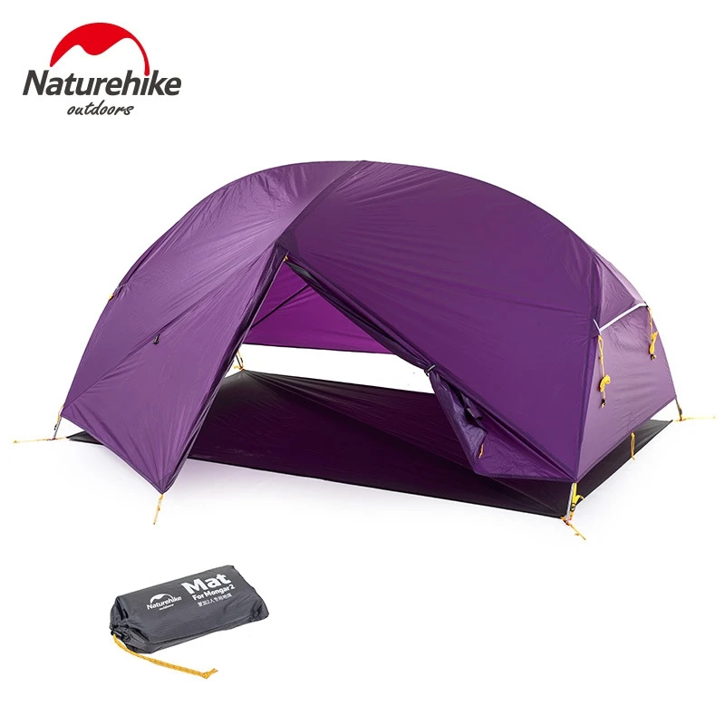 Naturehike Dome Tent 2 Person 20D Silicone Fabric Double Layers Rainproof NH Outdoor Ultralight Camping Tent 3Colors