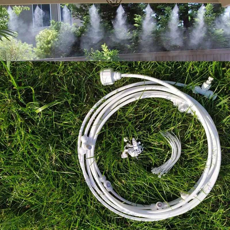 

6-18 M White garden nebulizer water misting sprayer Cooling System For plant flowers Patio Watering Irrigation sprinkler system