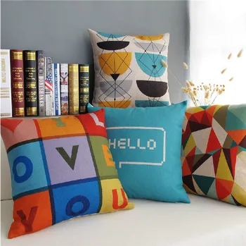 

Nordic Color letters Geometric LOVE YOU cotton cushion Linen pillow pillow cushion home Decor sofa cushions