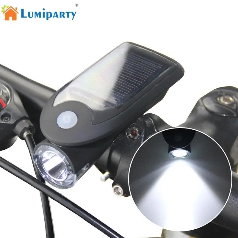 LumiParty 360 градусов вращение USB перезаряжаемая Солнечная энергия MTB велосипед велосипедный головной светильник велосипедный безопасный