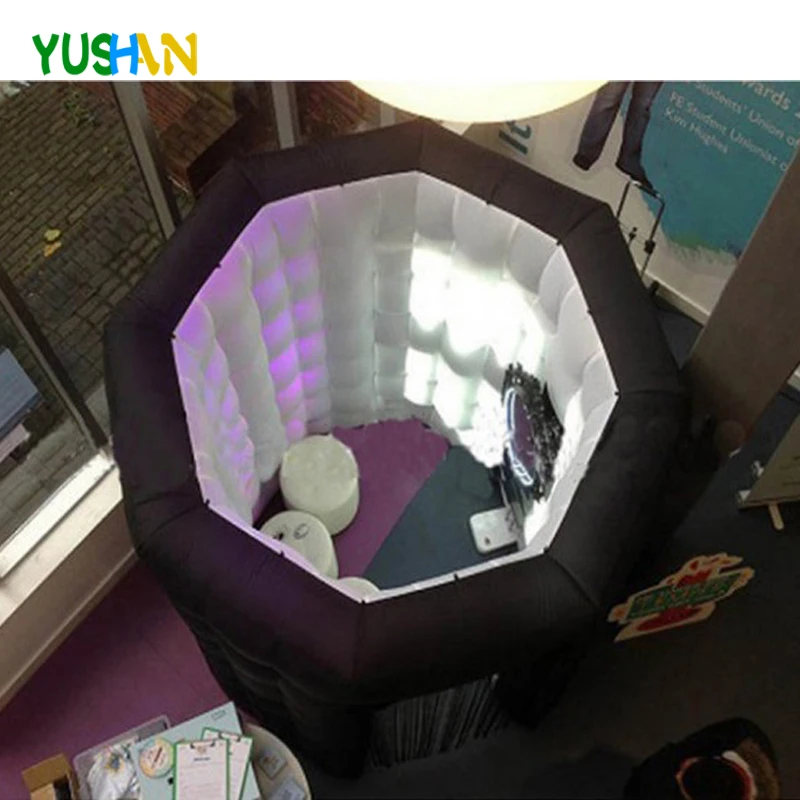 

No Roof Octagon Portable photo booth Nice Quality Party photo booth Backdrop Stand LED Color Changing lights Wedding Photo Booth