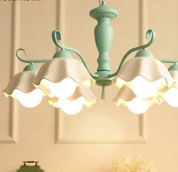 Korean chandelier ceramic American pastoral children room Nordic living room bedroom restaurant iron lamp 2017 suspension luminaria american rural vintage bedroom living room chandelier restaurant iron golden cloth lamp free shipping