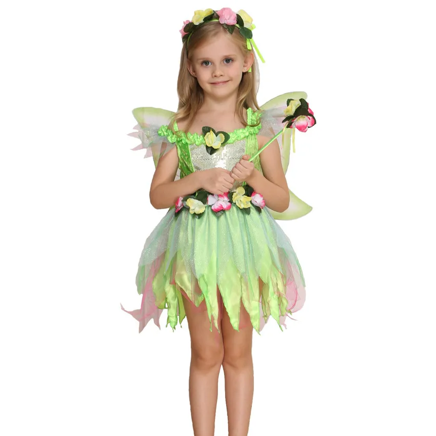 

Halloween Children 's Costumes Cosplay Dress Up Role - Playing Maternity Girls Fairy Butterfly Flower Fairy