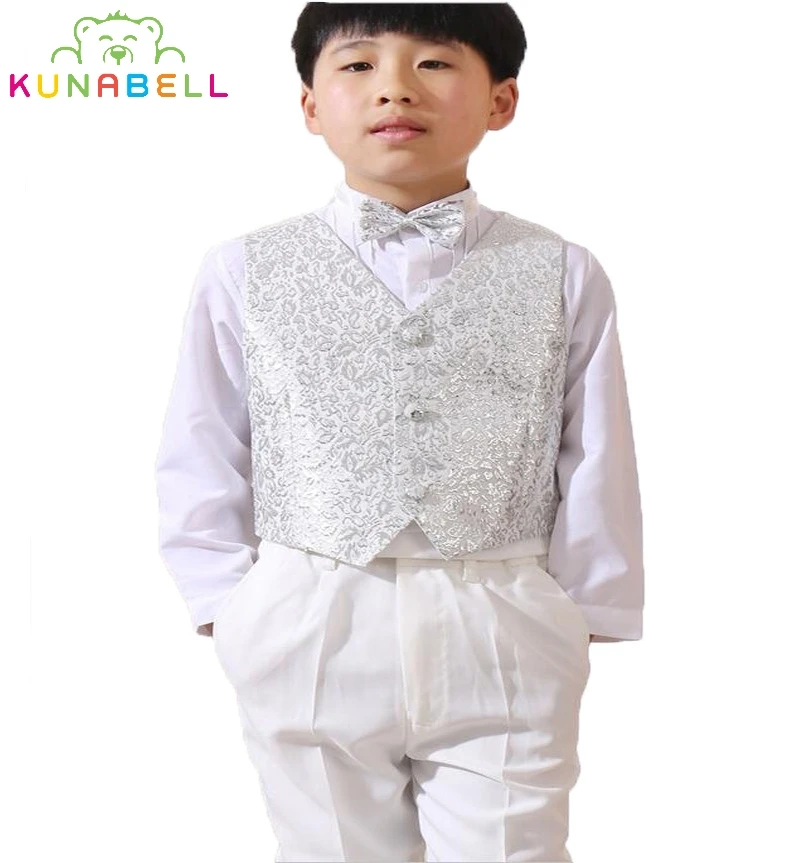 New Born Baby Boy Clothes Baby Boys Cotton Linen Waistcoat Suit - Main Image