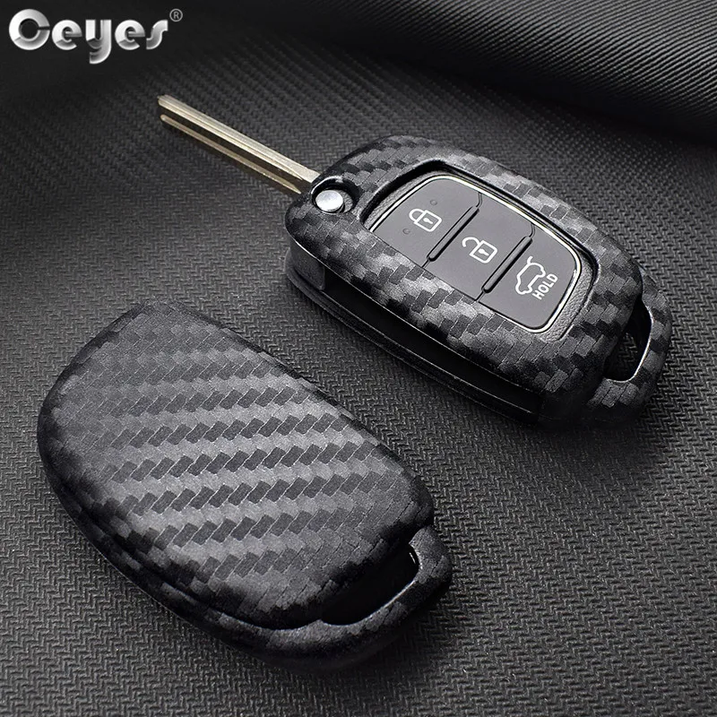 

Ceyes Auto Protective Car Remote Key Covers Carbon Fiber Shell Case For Hyundai I20 Ix35 Solaris Tucson Accessories Styling