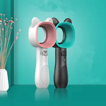 

Protable Handheld Bladeless Fan Outdoor USB Mini Air Cooler No Leaf Cooling Fan Desktop Bladeless Fan Rechargeable Quiet