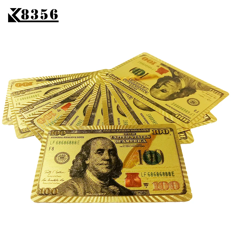 K8356 Золотая фольга Игральные карты Poker Pards золотые Pokerstars колода скраб устойчивый глазурь покер доллар евро дракон стиль