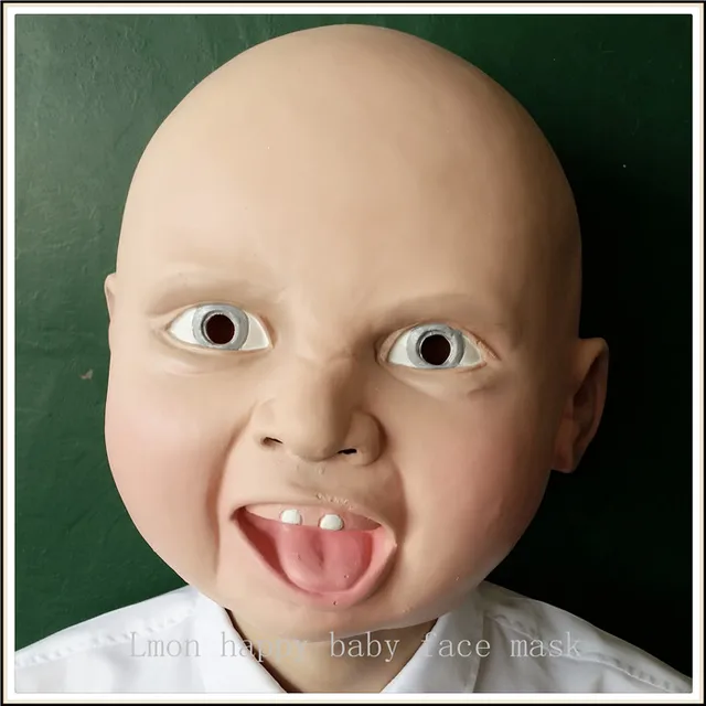 2016 Halloween Party Cosplay Realistic Lovely baby mask Happy Cry Baby