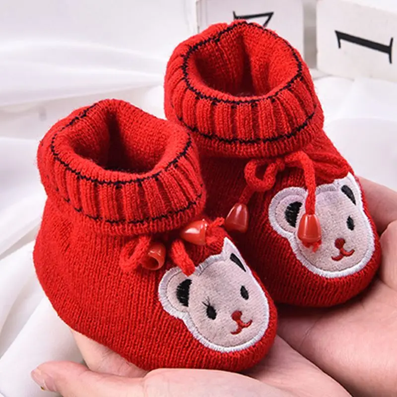 

Newborn Baby Boy Girl Boots Soft Bottom Anti-slip Shoes Bootie Infant Toddler Prewalker Autumn Winter Baby Cartoon Shoes 0-6M
