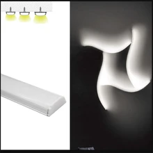 10-30 шт./лот 1 м/катушка 40 дюймов гибкий светодиодный канал, свободный изогнутый алюминиевый профиль для светодиодной ленты 5050,5630, молочный/Прозрачный чехол для 12 мм PCB