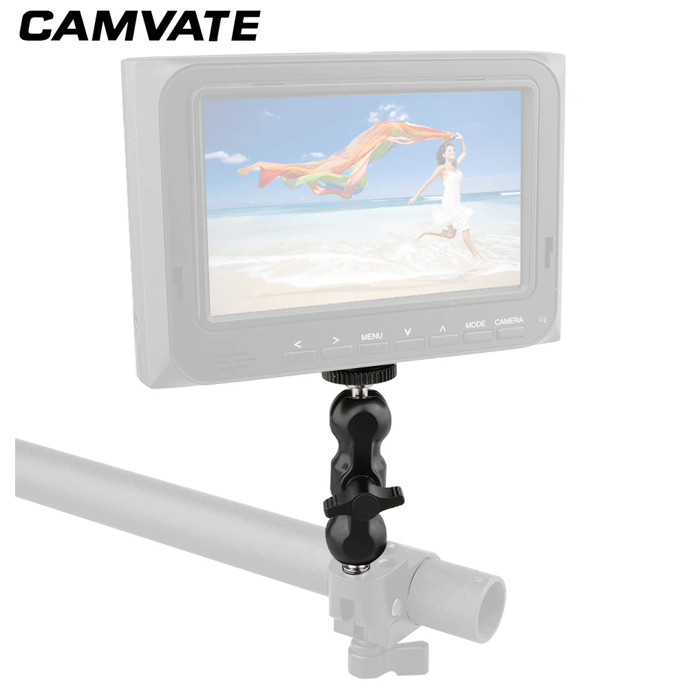 

CAMVATE 2PCS 360Â° Swivel Mini Ball Head Extension Arm With 1/4"-20 Male Screw Mount For LCD monitor/Flash /Video Light/Rod Clamp