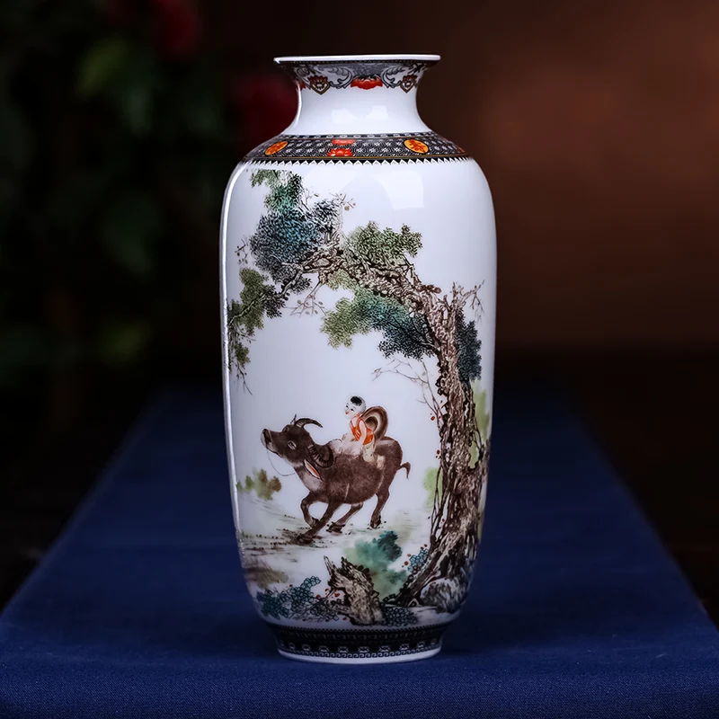 New Chinese Style Jingdezhen ceramic vases flower Hydroponic vase Jingdezhen ceramic flowers modern living room table decoration 6