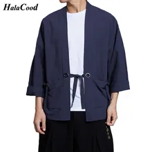 2018 Fashion New Chinese Style Shirts Men's Linen Solid Robes Tang Suit Coat Loose Wind Breeze Cardigan Kimono Spring Summer Fat