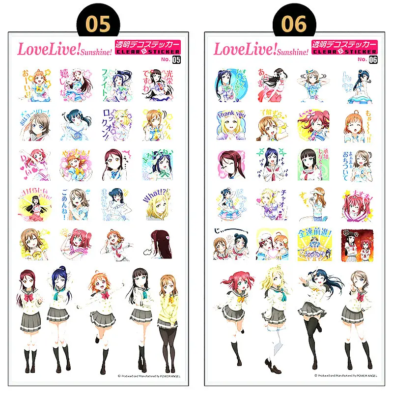 Love Live Sticker Anime Stickers Waterproof Plastic Transparent Decal