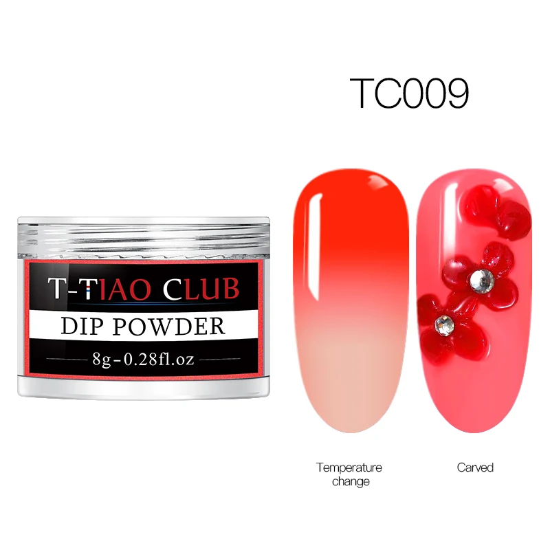T-TIAO-клуб, 8 г, меняющий температуру, погружающийся порошок для ногтей, термо меняющий цвет, акриловый блеск, пылезащитный пигмент, сделай сам, маникюр, дизайн ногтей - Цвет: FS04143