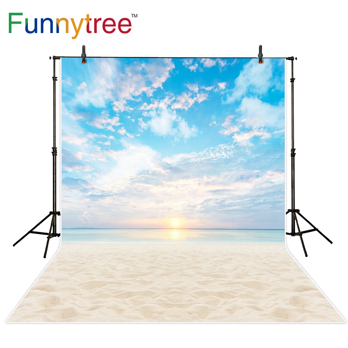 

Funnytree background for photo studio beach sky sun sea summer nature cloud photography backdrop photocall photobooth printed