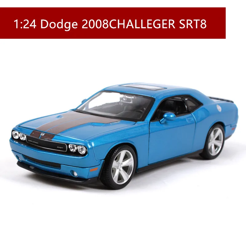 Maisto 1:24 Dodge Challenger моделирование сплав модель автомобиля ремесла украшения коллекция игрушка инструменты подарок - Цвет: Синий